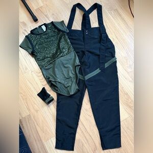 Weissman Dance Costume Size LC bodysuit, overalls gloves worn once for recital.